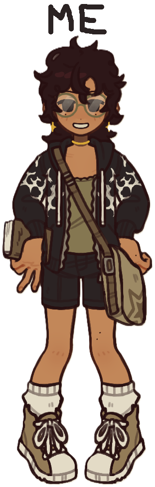 drawing of a smiling desi person with black hair made with picrew